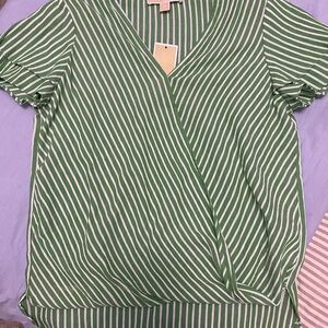 Michael Kors wrap front high low blouse